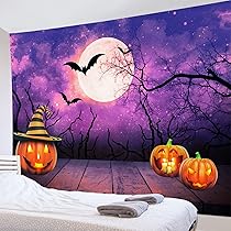 ハロウィンタペストリー 四季彩布タペストリー【ハロウィン】軸付きタペストリー 10月